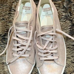 Keds x Kate Spade New York Kickstart Shimmer sneakers in rose gold Size 10